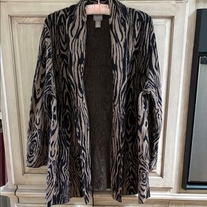 Chico's Elegant Black and Cream Cardigan